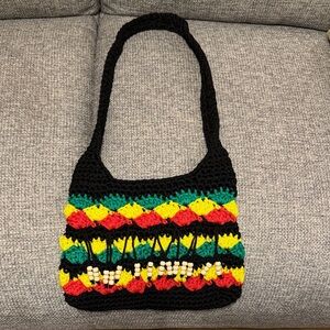 Colorful Crochet Shoulder Bag